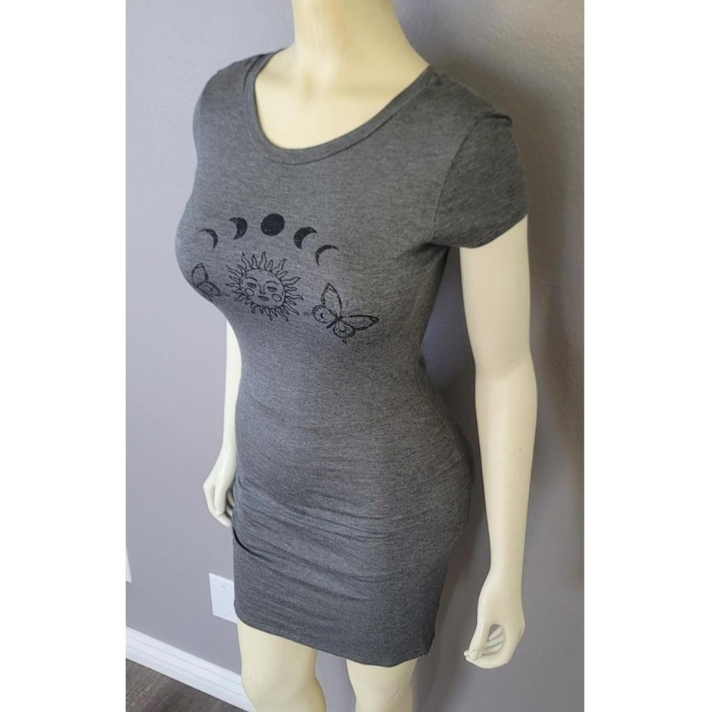 Gray Graphic Bodycon Dress